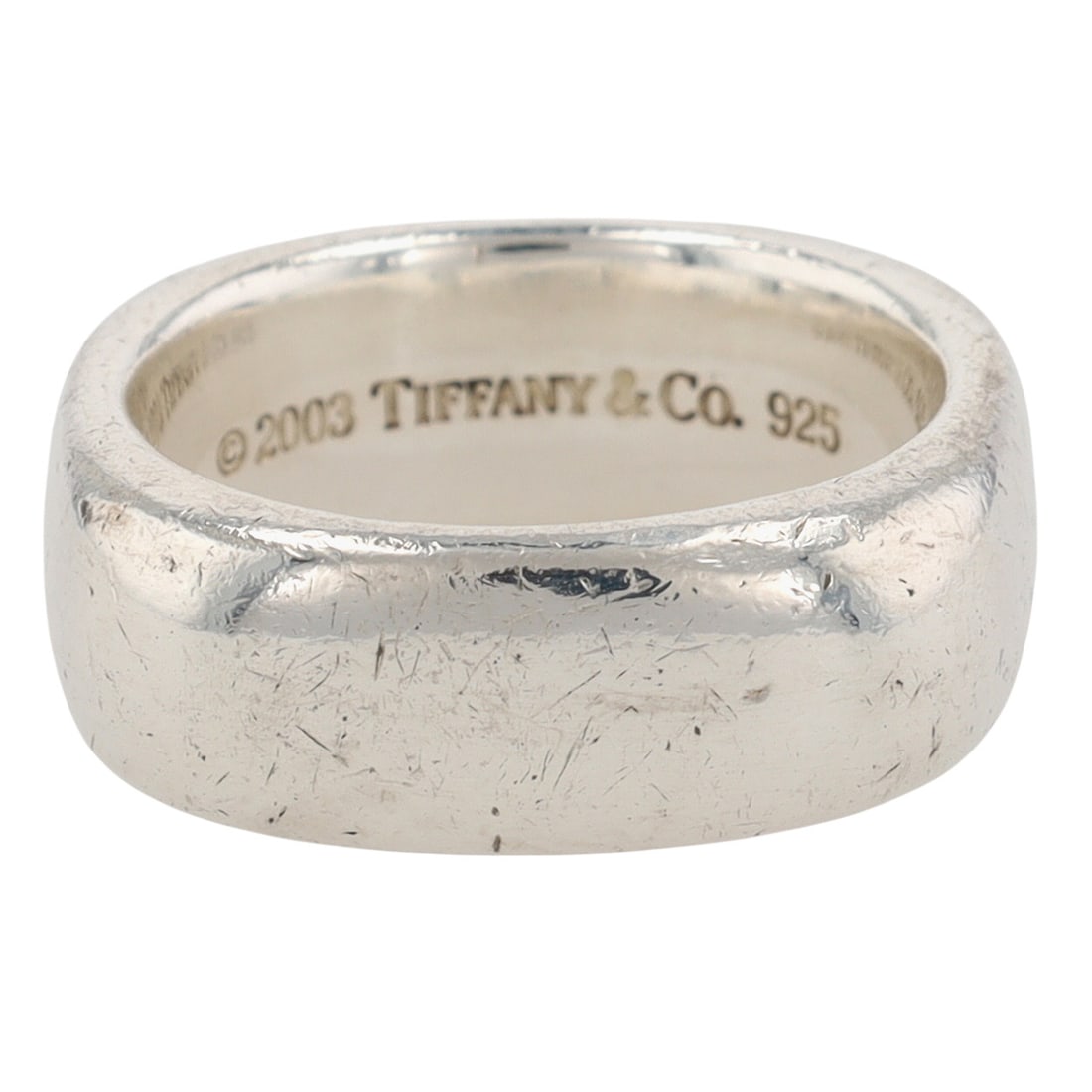Tiffany & Co. 2003 Sterling Square Cushion Ring Sz 8.5: Tiffany & Co. 2003 Sterling Square Cushion Ring Band Sz 8.5 | 14.6g