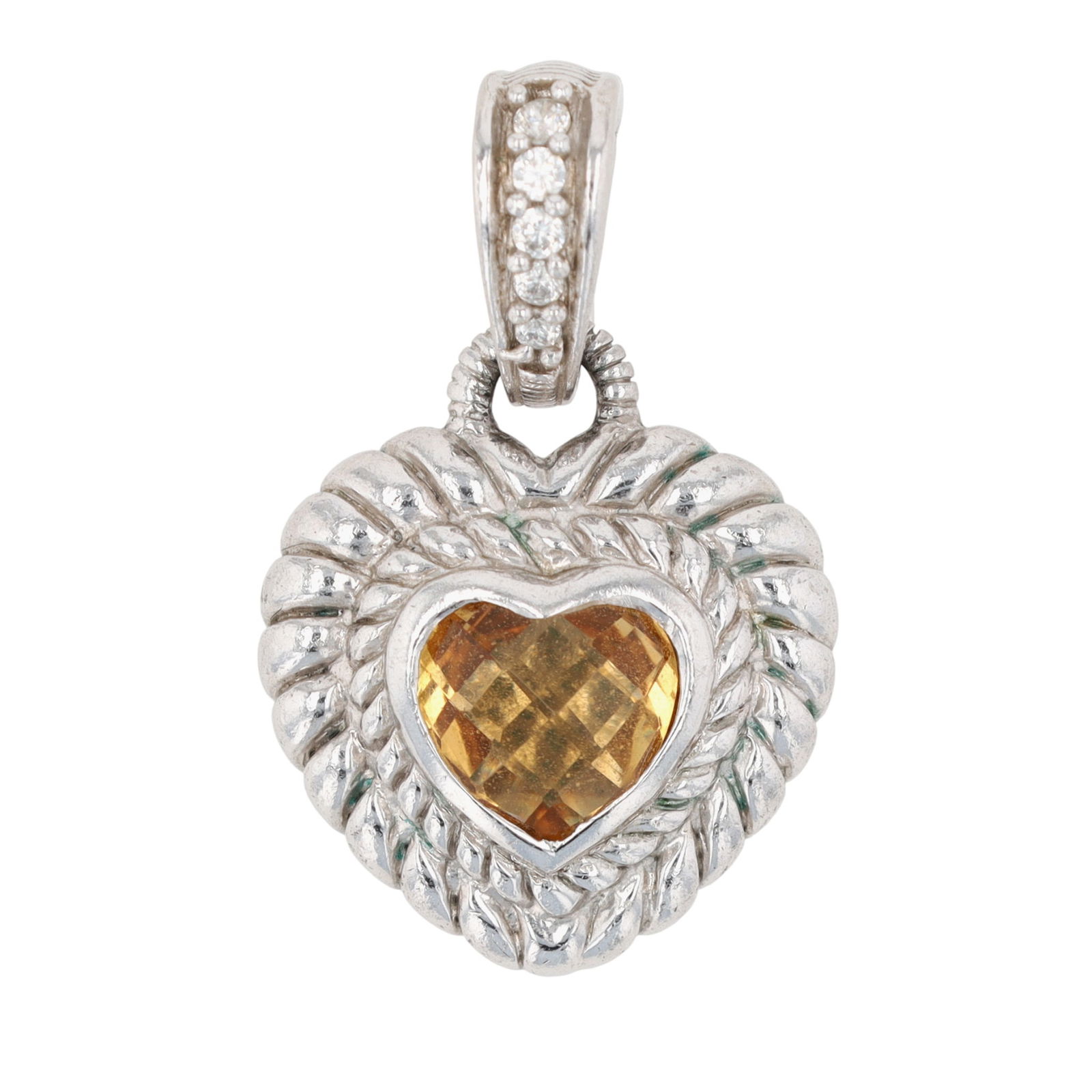 Judith Ripka Sterling Citrine Heart Pendant (1 of 4)