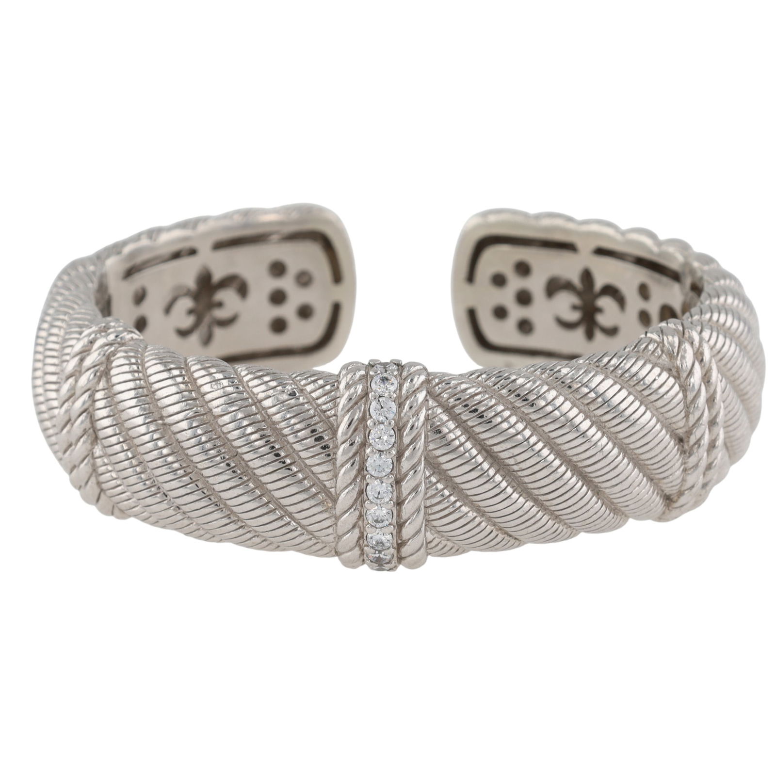 Judith Ripka Sterling Diamonique Wide Cuff Bracelet (1 of 10)