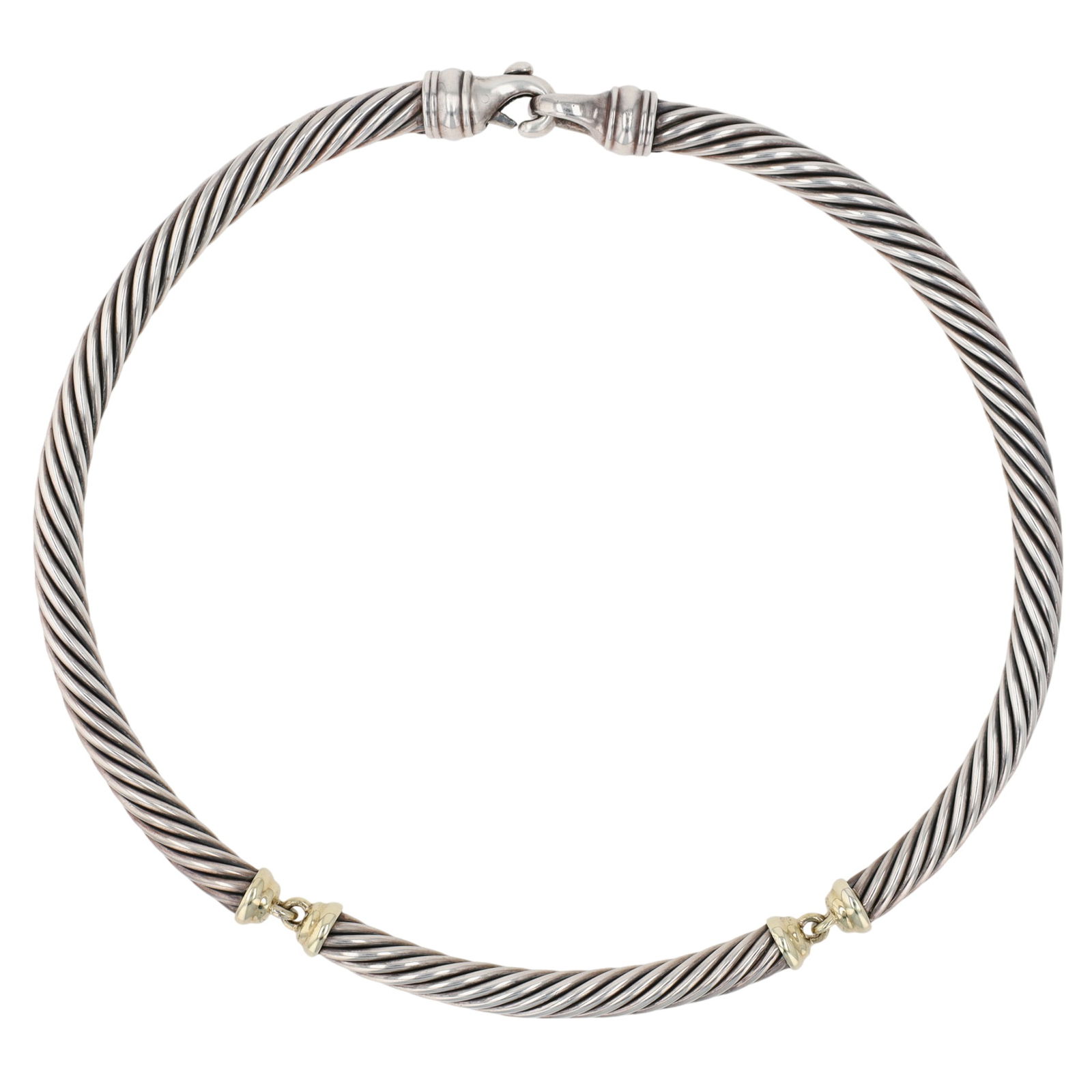 David Yurman Sterling & 14K Gold Metro Cable Necklace (1 of 7)