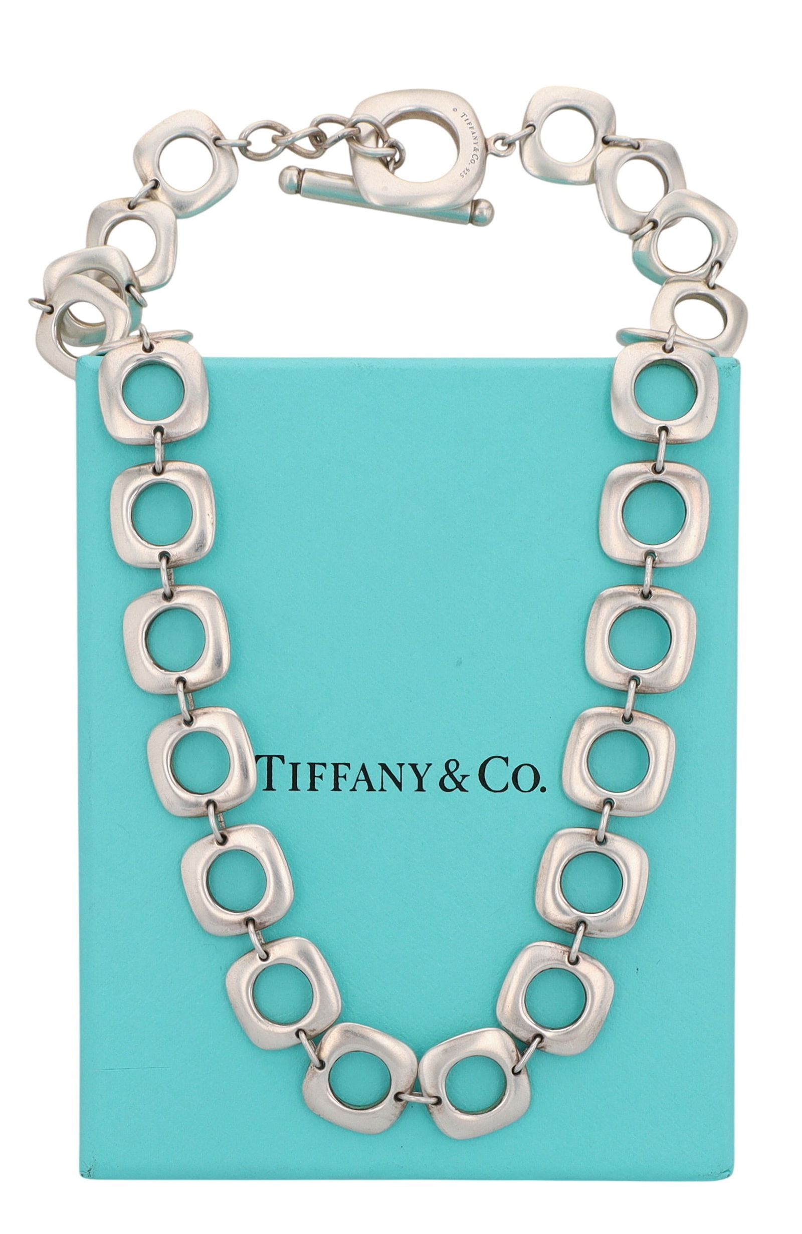 Tiffany & Co. Sterling Square Cushion Link Toggle Necklace (1 of 7)