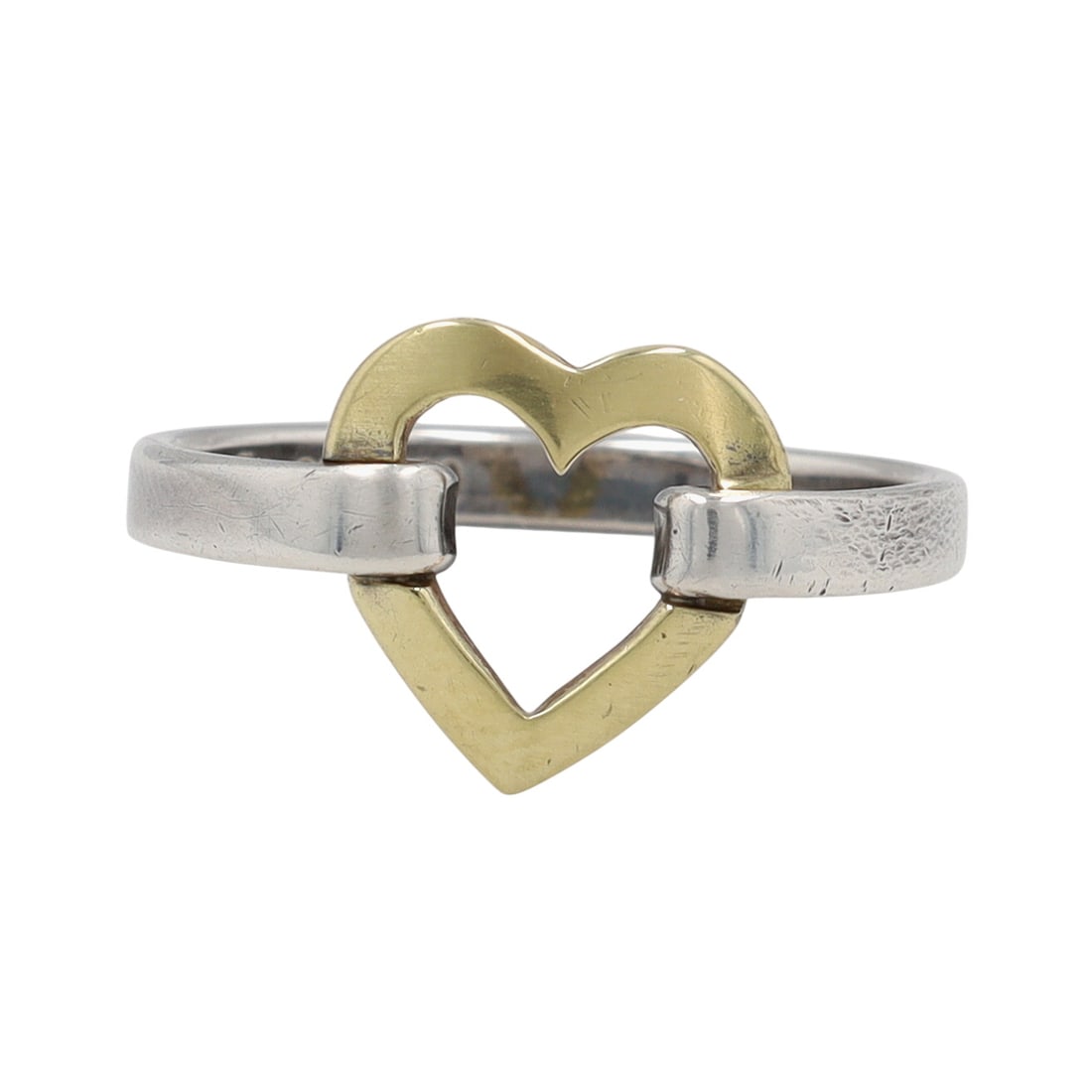 Tiffany & Co. 18K Gold & Sterling Open Heart Ring Sz 6 (1 of 8)