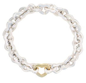 Tiffany & Co. Sterling Open Heart Link Bracelet