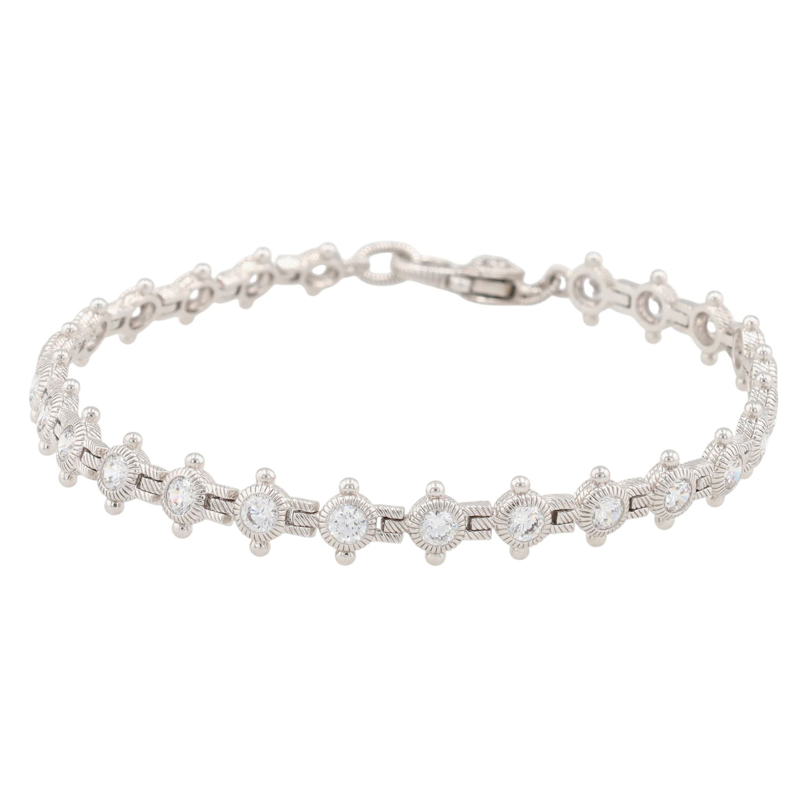 Judith Ripka Sterling CZ Bar Link Bracelet (1 of 11)
