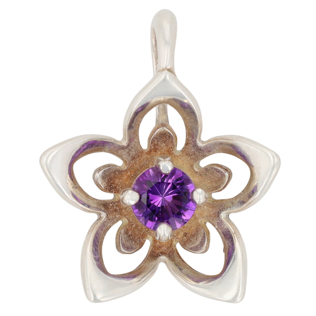 James Avery Sterling Amethyst Flower Pendant: James Avery Sterling Amethyst Flower Pendant | 3.5g