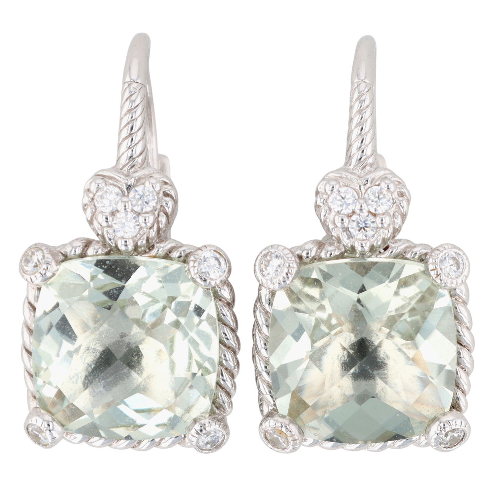 Judith Ripka Sterling Prasiolite Drop Earrings (1 of 4)