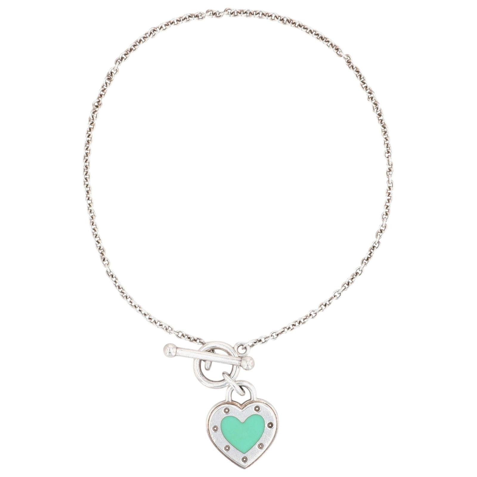 Tiffany & Co. Sterling Blue Enamel Love Tag Bracelet: Tiffany & Co. Sterling Blue Enamel Love Tag Bracelet | 3.1g | Chain length approx 6.5" unclasped