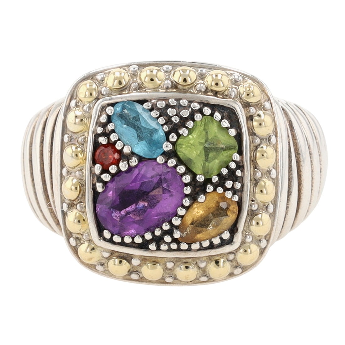 Effy Balissima Sterling & 18K Gold Gemstone Ring Sz 7.5 (1 of 8)