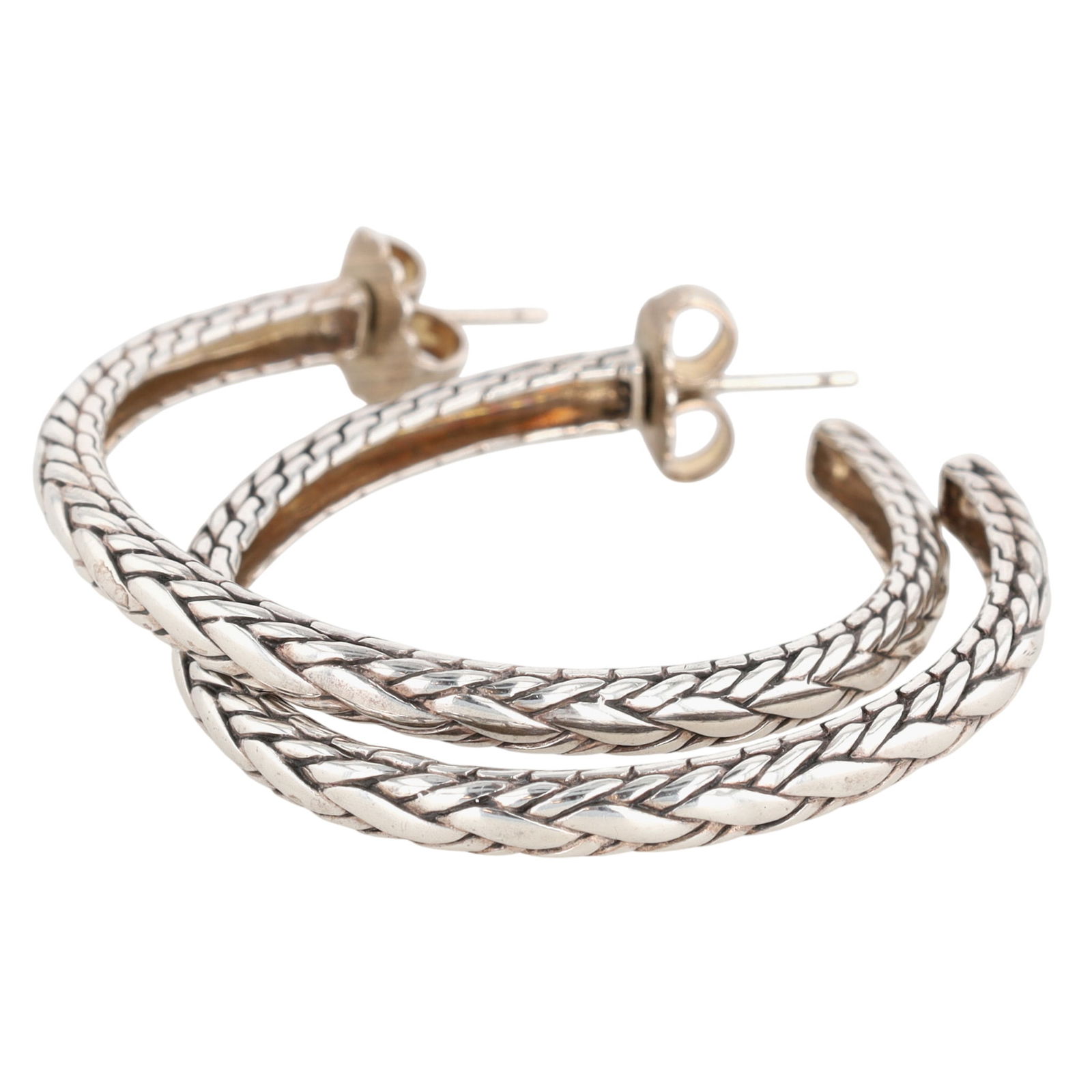 John Hardy Sterling Classic Chain Hoop Earrings (1 of 5)