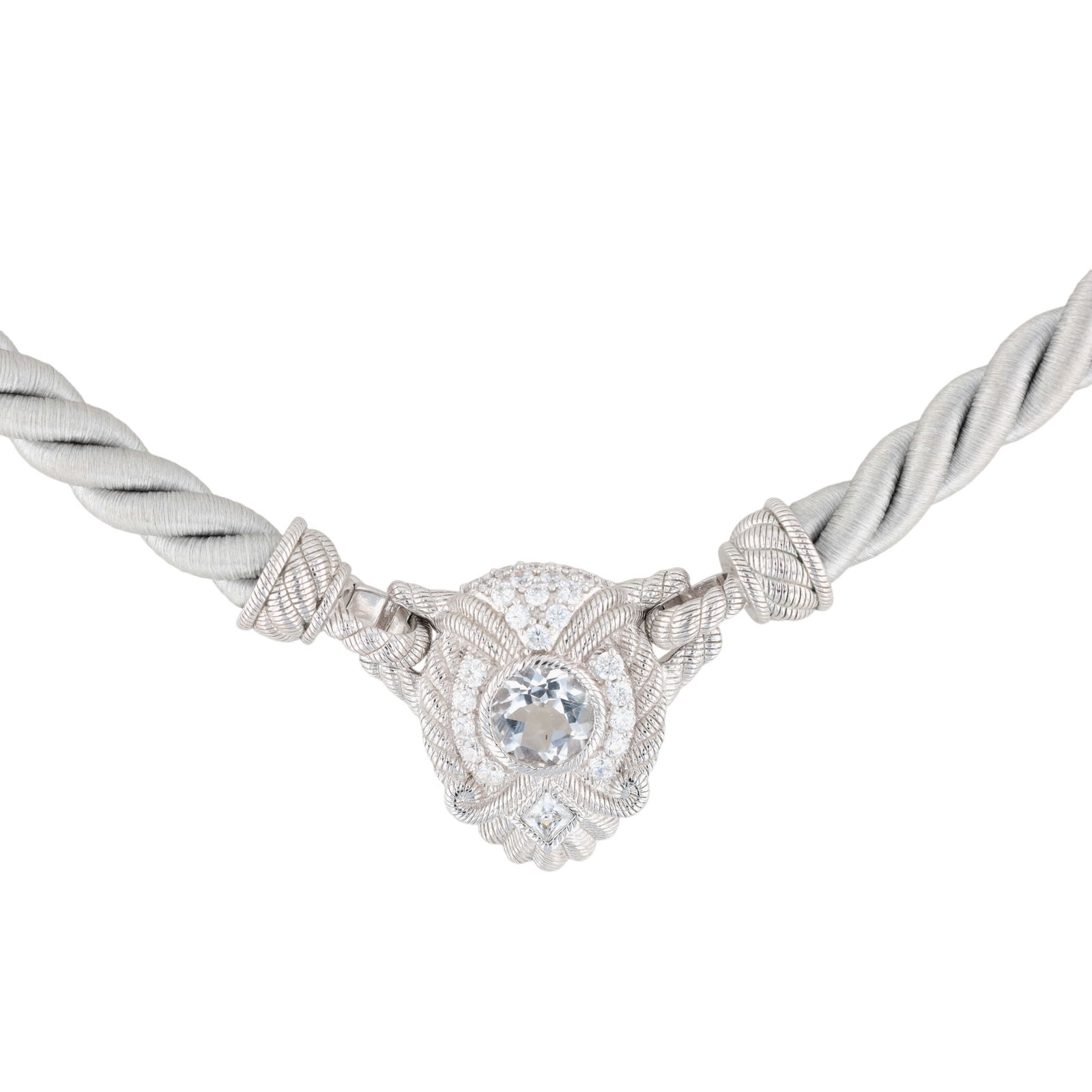 Judith Ripka Sterling Silk Cord Necklace (1 of 6)