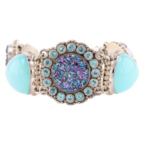 Sajen Sterling Druzy Chalcedony Bracelet
