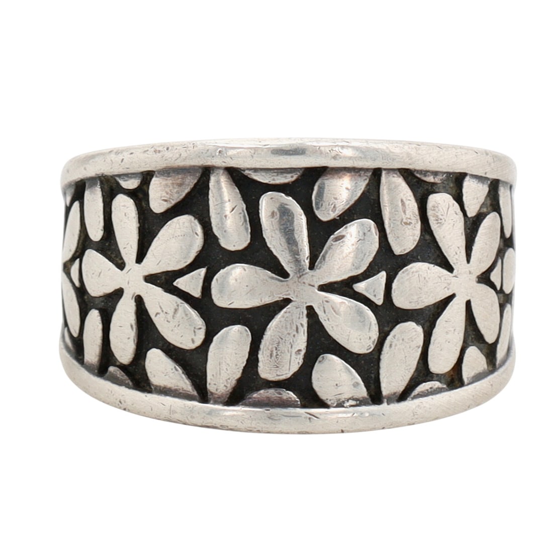 James Avery Sterling Flower Blossom Ring Sz 6.5: Retired James Avery Sterling Flower Blossom Tapered Band Ring Sz 6.5 | 9g