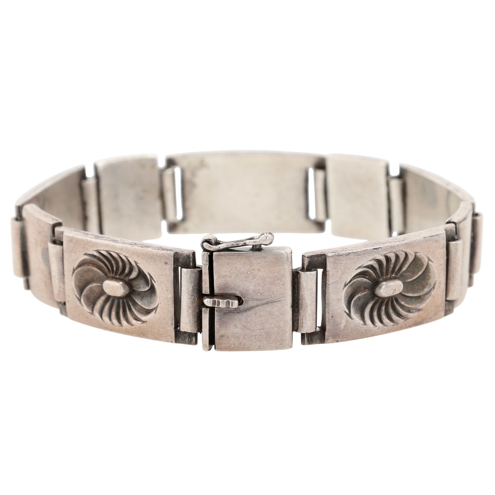 Georg Jensen #56A Sterling Modernist Panel Bracelet: Rare Vintage Georg Jensen #56A (designed by Henry Pilstrup circa 1930's) Denmark Sterling Modernist Panel Bracelet | 47.5g | approx. 7.75" unclasped