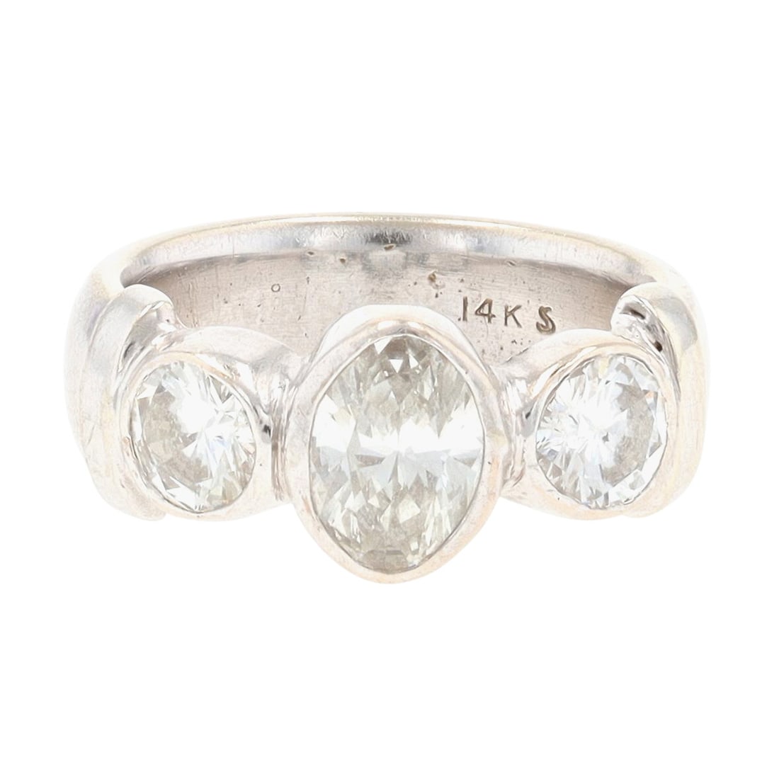 EGL 14K White Gold Oval Cut Diamond Ring Sz 5.5 (1 of 11)