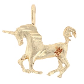 14K Gold Unicorn Pendant