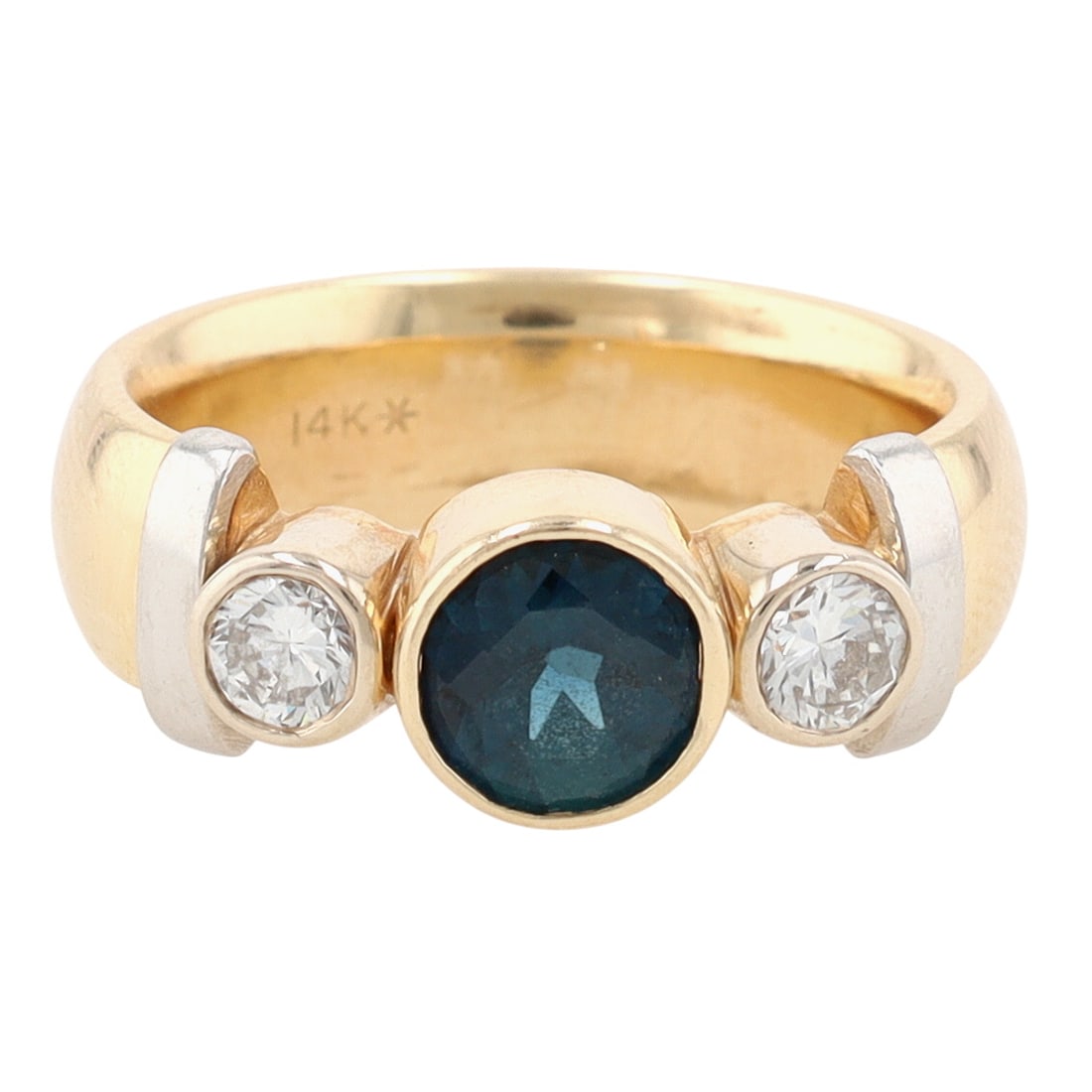 14K Gold Diamond and Sapphire Ring Sz 6.25 (1 of 8)