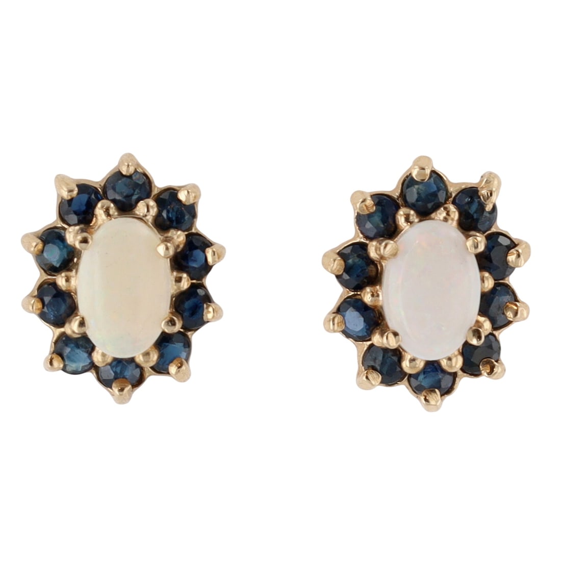 10K Gold Opal and Sapphire Earrings (1 of 4)