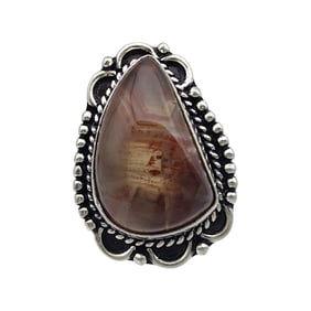 Sterling Agate Ring Sz 7.75