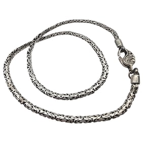 Signed Sterling Byzantine Chain Necklace