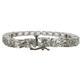 Sterling Aquamarine Tennis Bracelet