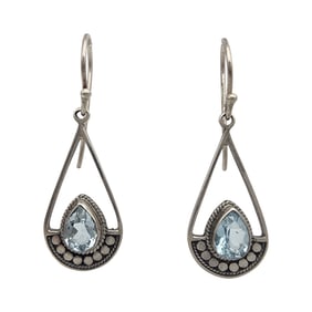 Signed Sterling Topaz Earrings