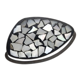 Israel Vintage Sterling Shell Inlay Pendant Brooch