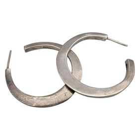Sterling Thick Hoop Earrings