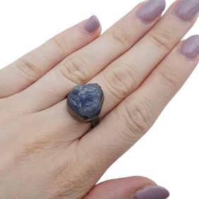 Sterling Uncut Tanzanite Ring Sz 7