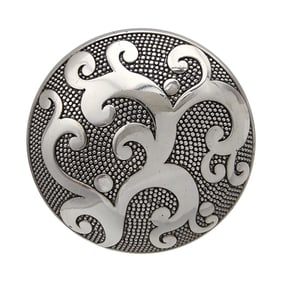 Sterling Pebble Circle Brooch Pendant