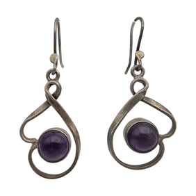 Sterling Amethyst Dangle Earrings