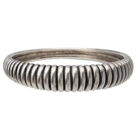 Sterling Silver Ribbed Bangle Bracelet