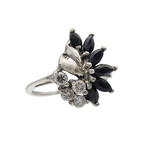 Sterling Sapphire Ring Sz 9