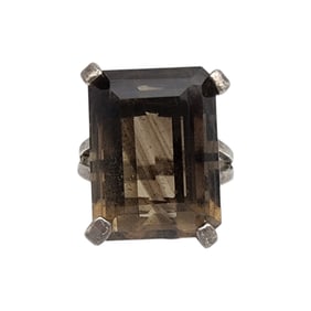 Vintage Sterling Smoky Quartz Ring Sz 6