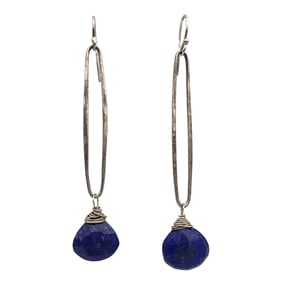 Sterling Lapis Lazuli Dangle Earrings