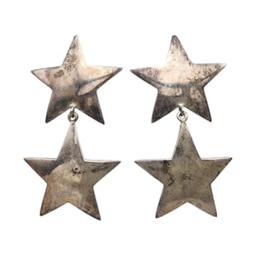 Sterling Silver Star Dangle Earrings