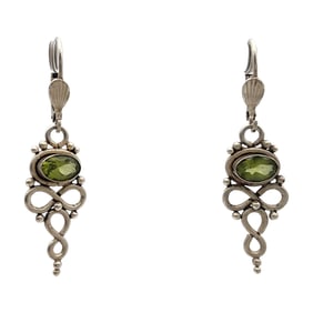 Sterling Peridot Dangle Earrings