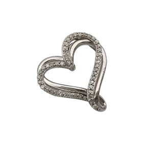 Sterling Diamond Heart Pendant
