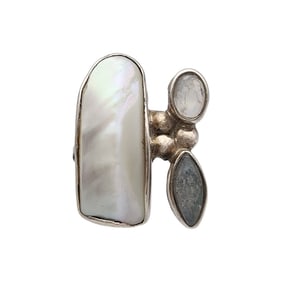 Sterling Multistone Adjustable Ring