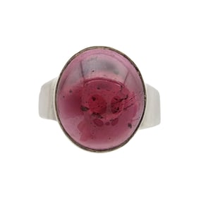 Sterling Pink Tourmaline Ring Sz 6.5