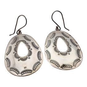 Southwest Style Sterling Stamped Earrings