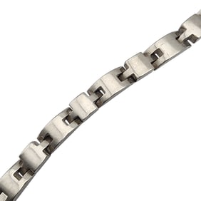 Vintage Sterling Silver Wide Curved Link Bracelet