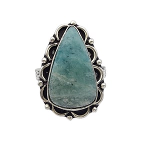 Sterling Amazonite Ring Sz 9