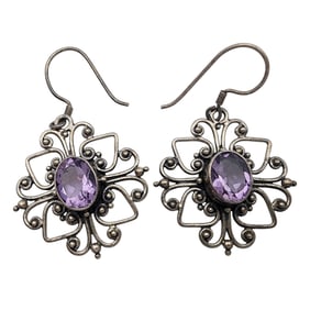 Sterling Amethyst Earrings