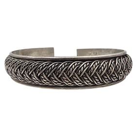 Sterling Silver Braided Cuff Bracelet