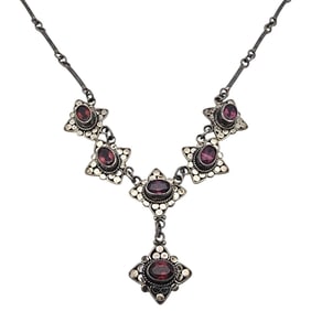 Sterling Tourmaline Drop Necklace