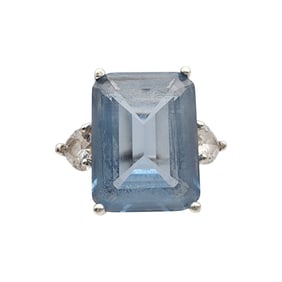 Sterling Topaz Ring Sz 7