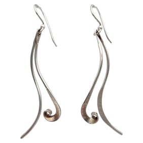 Sterling Silver Dangle Swirl Earrings