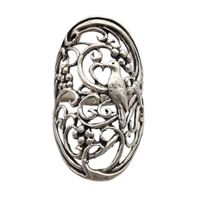 Sterling Silver Bird Motif Ring Sz 11