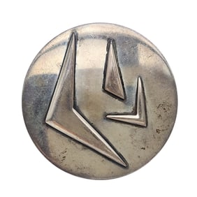 Sterling Silver Abstract Modernist Circle Brooch