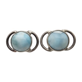 Sterling Larimar Earrings